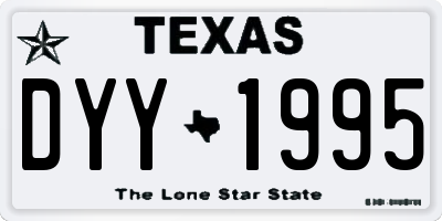 TX license plate DYY1995