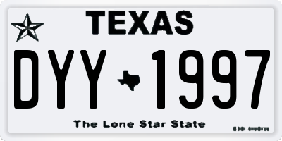 TX license plate DYY1997
