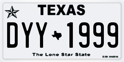 TX license plate DYY1999