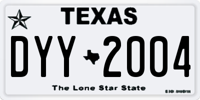 TX license plate DYY2004