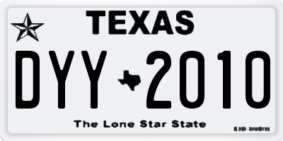 TX license plate DYY2010