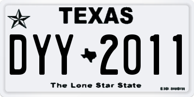 TX license plate DYY2011