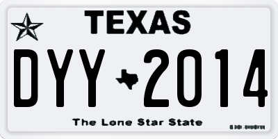TX license plate DYY2014