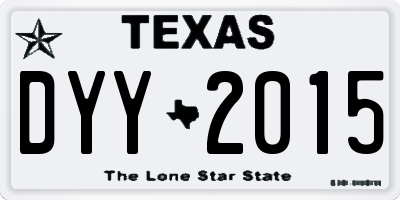 TX license plate DYY2015