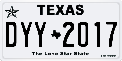 TX license plate DYY2017