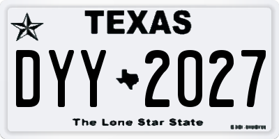 TX license plate DYY2027