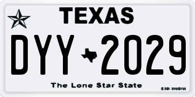 TX license plate DYY2029