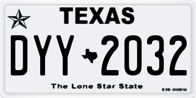 TX license plate DYY2032