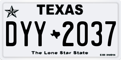 TX license plate DYY2037