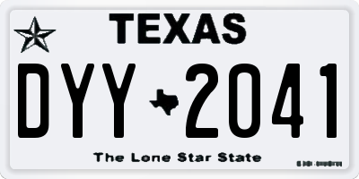 TX license plate DYY2041