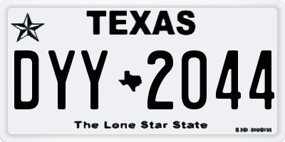 TX license plate DYY2044