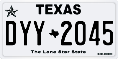 TX license plate DYY2045