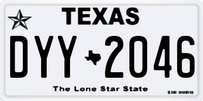 TX license plate DYY2046