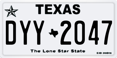 TX license plate DYY2047