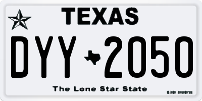 TX license plate DYY2050