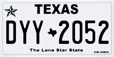 TX license plate DYY2052