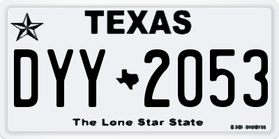 TX license plate DYY2053