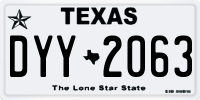 TX license plate DYY2063