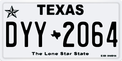 TX license plate DYY2064