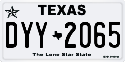 TX license plate DYY2065