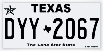 TX license plate DYY2067
