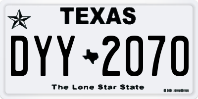 TX license plate DYY2070