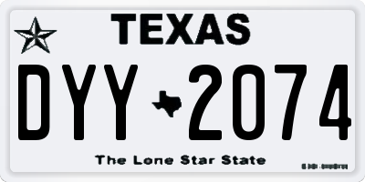 TX license plate DYY2074