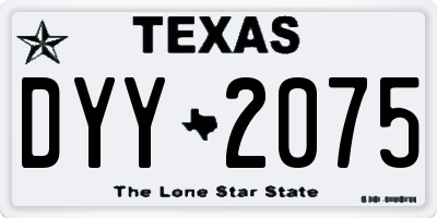 TX license plate DYY2075