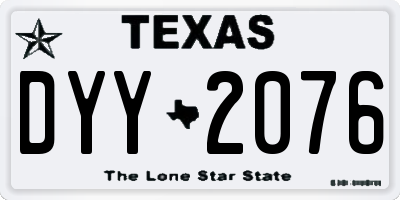 TX license plate DYY2076