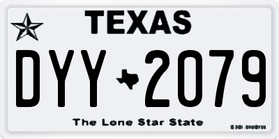 TX license plate DYY2079