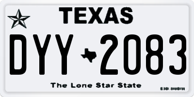 TX license plate DYY2083