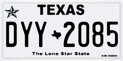TX license plate DYY2085
