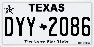 TX license plate DYY2086