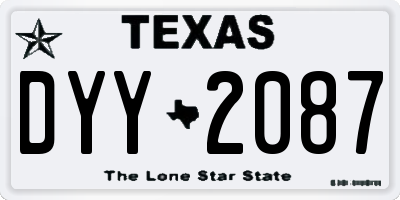 TX license plate DYY2087