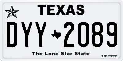TX license plate DYY2089