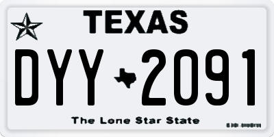 TX license plate DYY2091