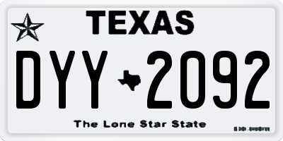 TX license plate DYY2092