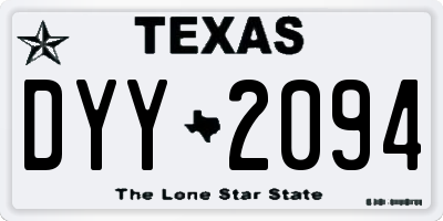TX license plate DYY2094