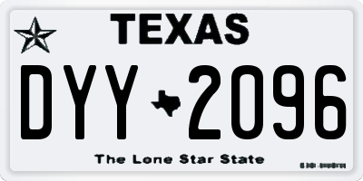 TX license plate DYY2096