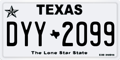TX license plate DYY2099