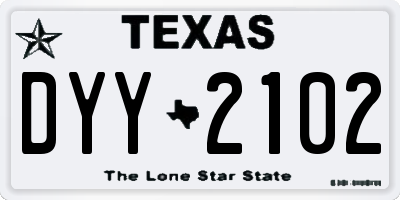 TX license plate DYY2102