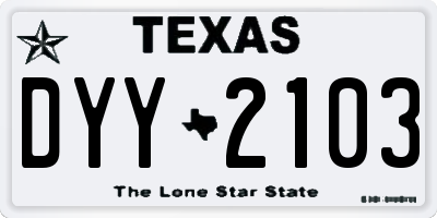 TX license plate DYY2103