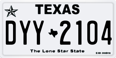 TX license plate DYY2104