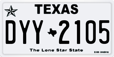 TX license plate DYY2105