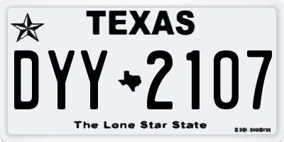 TX license plate DYY2107