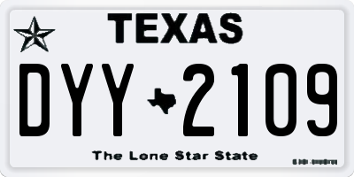 TX license plate DYY2109