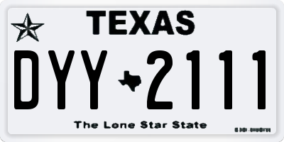 TX license plate DYY2111