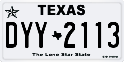 TX license plate DYY2113
