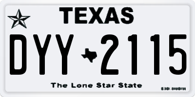 TX license plate DYY2115