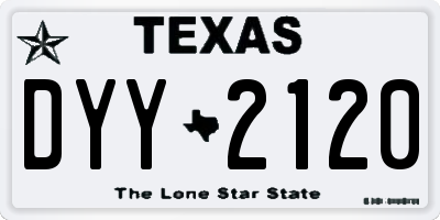 TX license plate DYY2120
